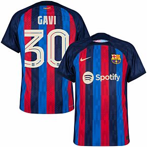 22-23 Barcelona Dri-Fit ADV Match Home Shirt + Gavi 30 (Cup Style Printing)