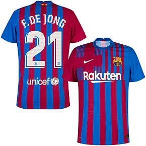 21-22 Barcelona Dri-Fit ADV Match Home Shirt + F. De Jong 21