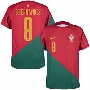 22-23 Portugal Dri-Fit ADV Match Home Shirt + B.Fernandes 8 (Official Printing)