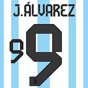 J.Alvarez 9 (3 Star Official Printing) - 2023 Argentina Home