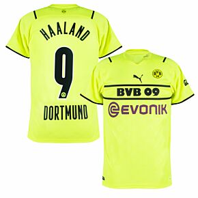 21-22 Borussia Dortmund Cup Shirt + Haaland 9 (Official Printing)