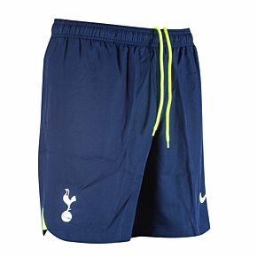 22-23 Tottenham Home Training Shorts (Zipped Pockets) With Briefs - Navy
