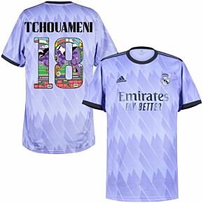 22-23 Real Madrid Away Shirt + Tchouameni 18 (Pre-Season Printing)