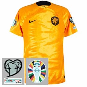 22-23 Holland Home Shirt + Euro 2024 Qualifying Patch Set