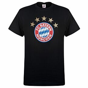 Bayern Munich Logo T-Shirt '5 Stars' - Black