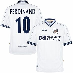 97-98 Tottenham Home Retro Shirt + Ferdinand 10 (Retro Printing)