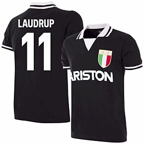 86-87 Juventus Away Retro Shirt + Laudrop 11 (Retro Flock Printing)