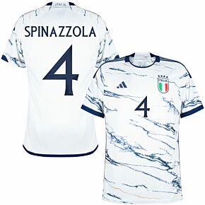 23-24 Italy Away Shirt + Spinazzola 4 (Official Printing)