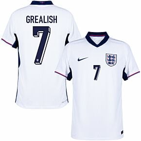 24-25 England Dri-Fit ADV Match Home Shirt + Grealish 7 Official Printing)