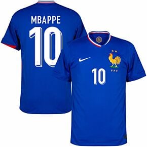 24-25 France Home Shirt - Kids + Mbappe 10 (Official Printing)