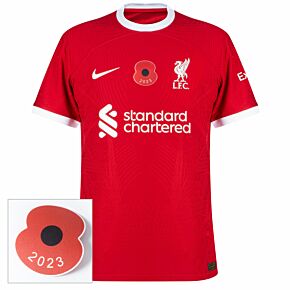 23-24 Liverpool Dri-Fit ADV Match Home Shirt + British Legion Poppy