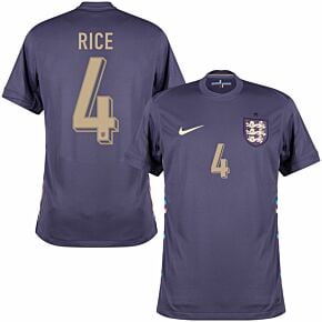 24-25 England Away Shirt + Rice 4 Official Printing)