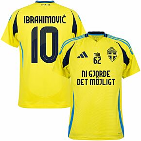 24-25 Sweden Home Shirt + Ni Gjorde De Möjligt Ibrahimović 10