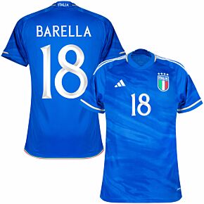 23-24 Italy Home Shirt + Barella 18 (Official Printing)