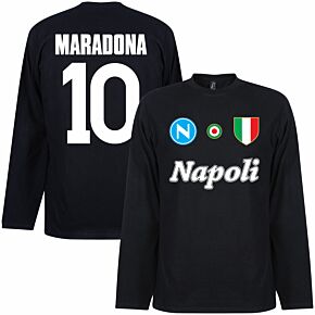 Napoli Maradona 10 Team L/S T-shirt - Black