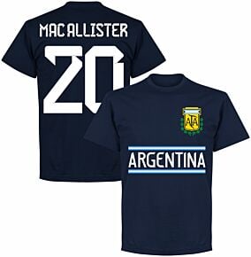 Argentina Mac Allister 20 Team T-shirt - Navy