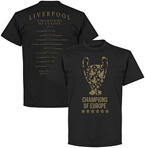 Liverpool Trophy Road to Victory Champions of Europe T-Shirt - Black