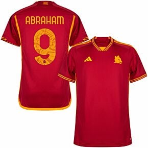 23-24 AS Roma Home Shirt + Abraham 9 (Official Printing)
