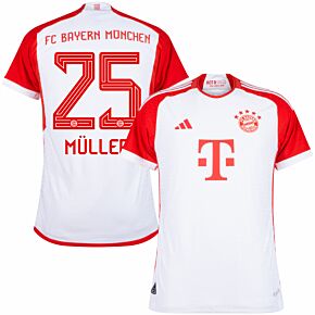 23-24 Bayern Munich Authentic Home Shirt + Müller 25 (Official Printing)