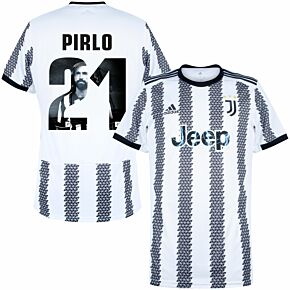 22-23 Juventus Home Shirt + Pirlo 21 (Gallery Printing)