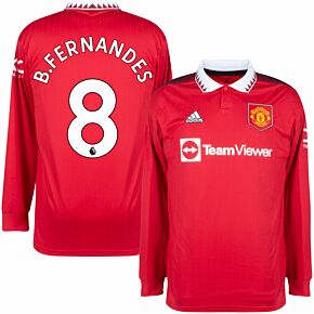 22-23 Man Utd Home L/S Shirt + B.Fernandes 8 (Premier League)