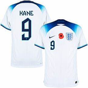 22-23 England Dri-Fit ADV Match Home Shirt + Kane 9 (Official Printing) + British Legion Poppy