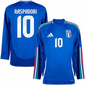 24-25 Italy Home L/S Shirt + Raspadori 10 (Official Printing)