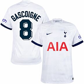 23-24 Tottenham Home Shirt + Gascoigne 8 (Legend Printing)