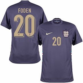 24-25 England Away Shirt + Foden 20 (Official Printing)