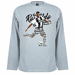 Ronaldo Script L/S T-shirt - Grey Marl