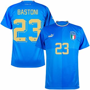 22-23 Italy Home Shirt + Bastoni 23 (Official Printing)