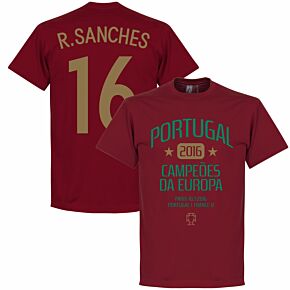 Portugal European Champions 2016 Sanches Tee - Deep Red