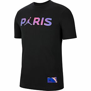 2021 PSG x Jordan Wordmark T-Shirt - Black