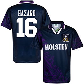 1994 Tottenham Away Retro Shirt + Hazard 16 (Retro Flock Printing)