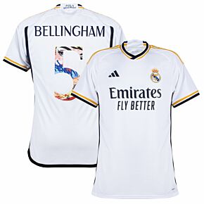 23-24 Real Madrid Home Shirt + Bellingham 5 (Pre-Season Printing)