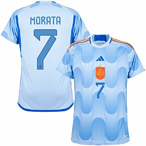 22-23 Spain Away Shirt + Morata 7 (Official Printing)