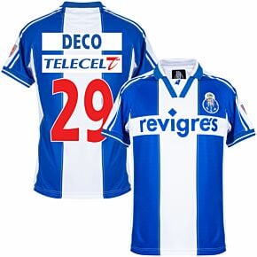 98-99 FC Porto Home Retro Shirt + Deco 29 (Fan Style Printing)