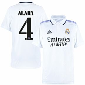 22-23 Real Madrid Home Shirt + Alaba 4 (Official Printing)