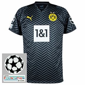 21-22 Borussia Dortmund Away Shirt + UCL Starball Patches