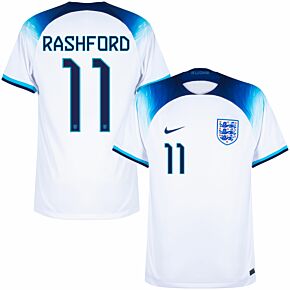 22-23 England Home Shirt + Rashford 11 (Official Printing)