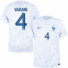 22-23 France Away Shirt + Varane 4 (Official Printing)