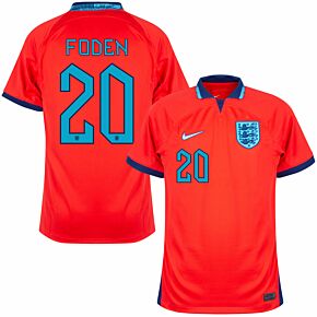 22-23 England Away Shirt + Foden 20 (Official Printing)