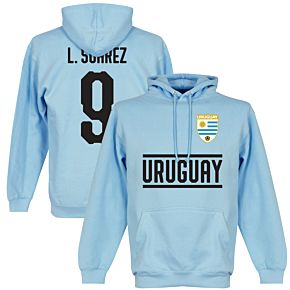 Uruguay Suarez 9 Team Hoodie - Sky