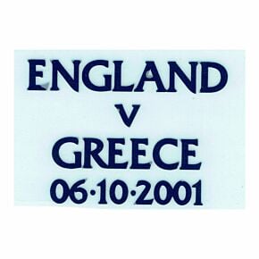 England v Greece 06.10.2001 Match Transfer (Replica)