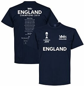 England Cricket World Cup Winners Road to Victory T-Shirt - Navy