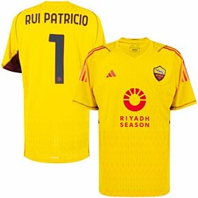 23-24 AS Roma Pro GK Shirt incl. Riyadh Season Sponsor +  Rui Patricio 1 (Official Printing)
