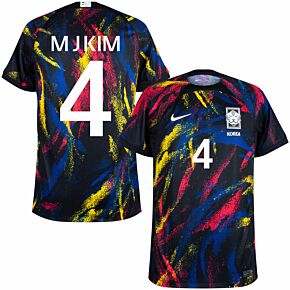 22-23 South Korea Away Shirt + M J Kim 4 (Official Printing)