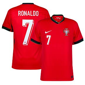 24-25 Portugal Home Shirt - Kids + Ronaldo 7 (Official Printing)