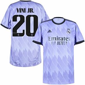 22-23 Real Madrid Away Shirt + Vini Jr. 20 (Official Cup Printing)