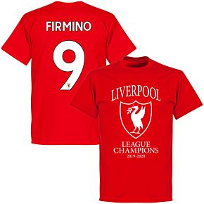 Liverpool 2020 League Champions Crest Firmino 9 T-shirt - Red